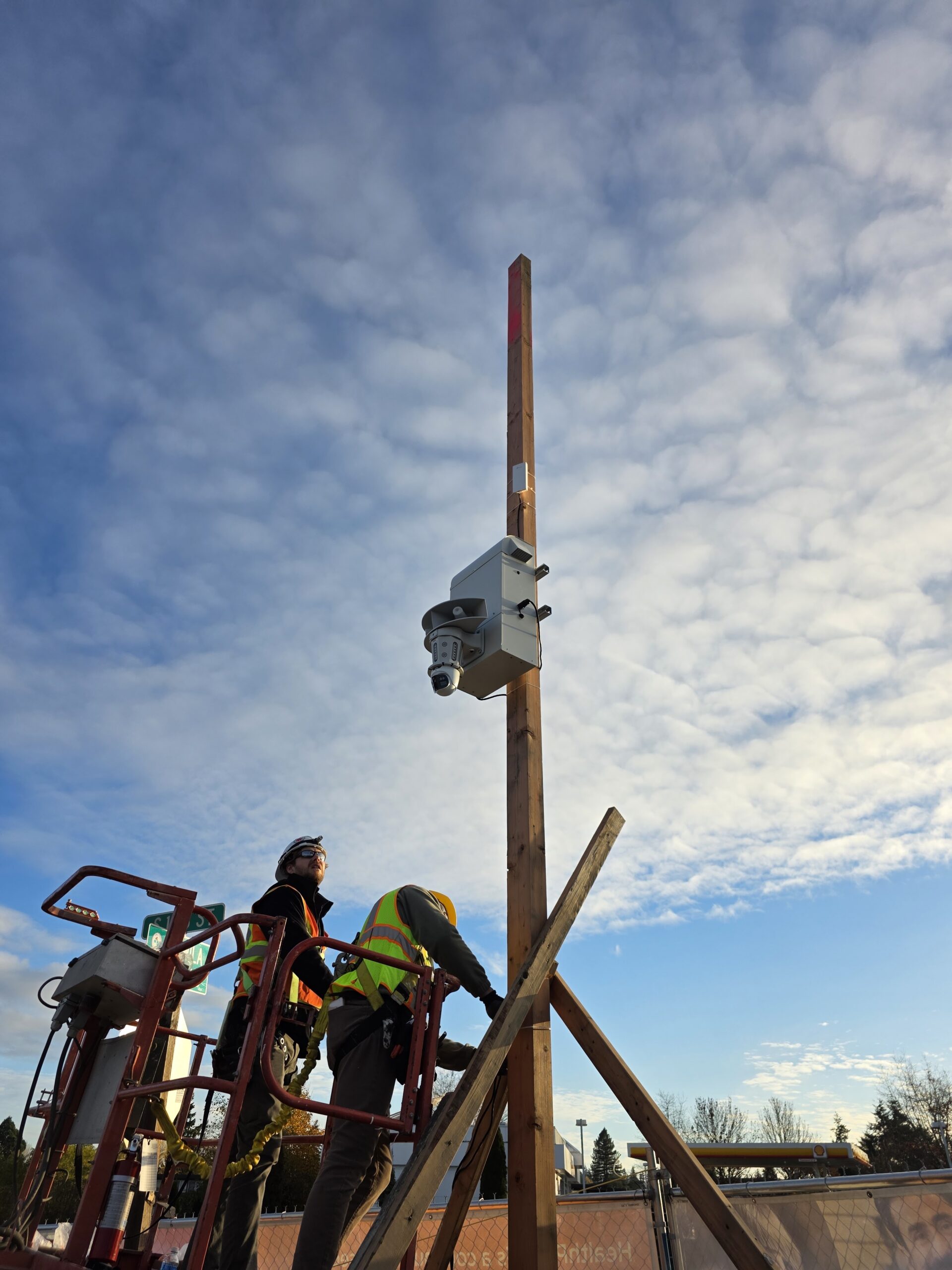 Action-CS security equipment being installed at a construction site